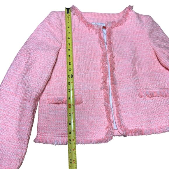 Alice And Olivia Coral Tweed Jacket Women's Small Lined Preppy Prep Coastal - Picture 12 of 12